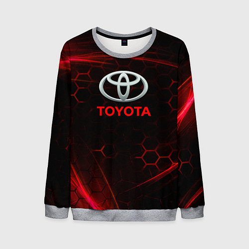 Мужской свитшот Toyota Неоновые соты / 3D-Меланж – фото 1