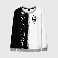 Мужской свитшот THE ELDER SCROLLS SKYRIM FUS RO DAH ЧЁРНО БЕЛЫЙ