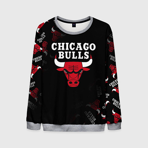 Мужской свитшот ЧИКАГО БУЛЛС БЫКИ CHICAGO BULLS / 3D-Меланж – фото 1