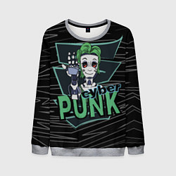 Свитшот мужской Cyber Punk Girl, цвет: 3D-меланж
