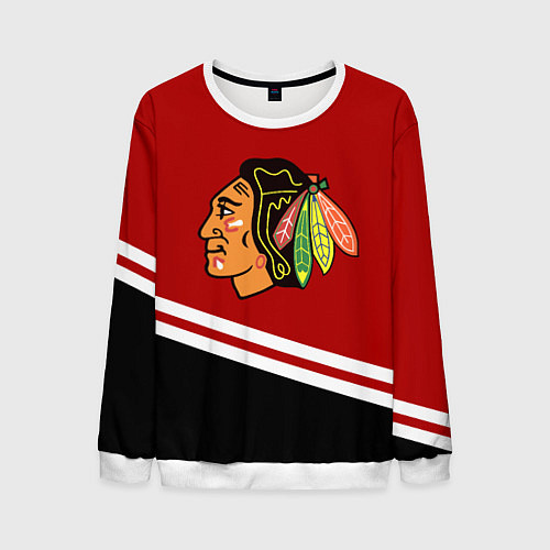 Мужской свитшот Chicago Blackhawks, NHL / 3D-Белый – фото 1