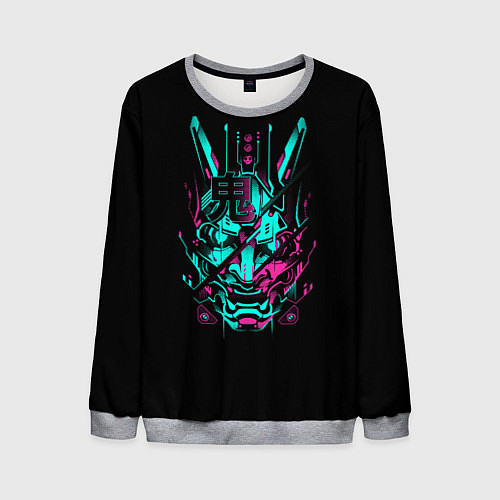 Мужской свитшот НЕОНОВЫЙ САМУРАЙ NEON RONIN NEON SAMURAI / 3D-Меланж – фото 1
