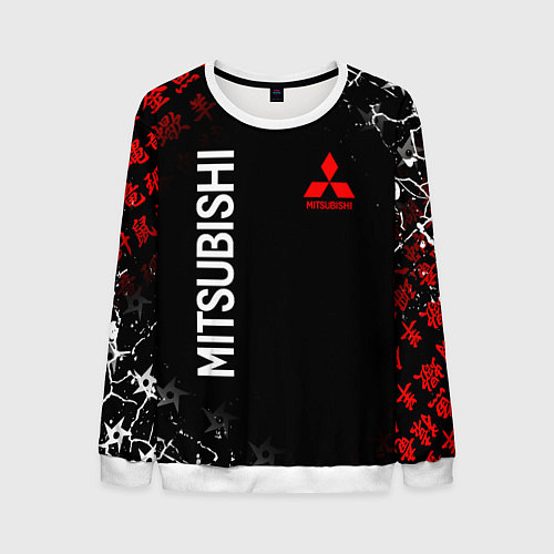 Мужской свитшот MITSUBISHI SAMURAI JAPAN STYLE ИЕРОГЛИФЫ / 3D-Белый – фото 1