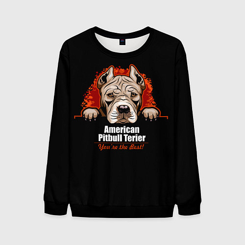 Мужской свитшот Американский Питбультерьер Pit Bull / 3D-Черный – фото 1