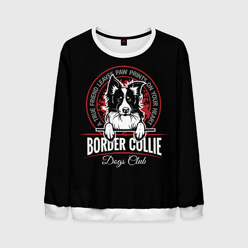 Мужской свитшот Бордер-Колли Border Collie / 3D-Белый – фото 1