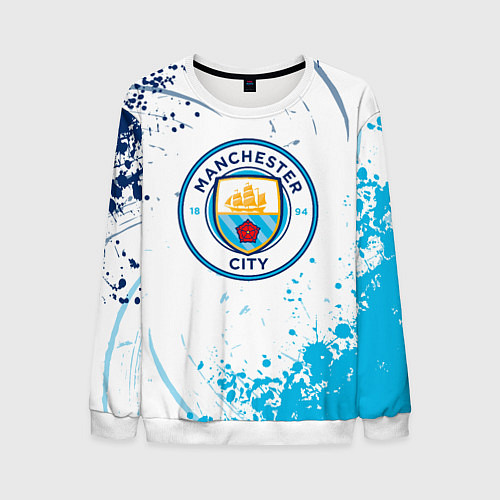 Мужской свитшот Manchester City - Футбольный клуб / 3D-Белый – фото 1
