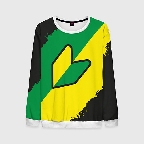 Мужской свитшот JDM GREEN YELLOW LOGO / 3D-Белый – фото 1