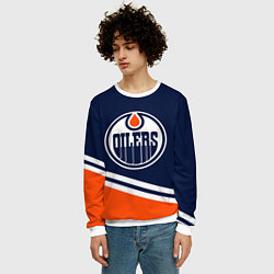 Свитшот мужской Edmonton Oilers Эдмонтон Ойлерз, цвет: 3D-белый — фото 2