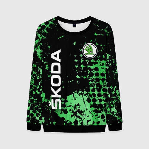 Мужской свитшот Шкода, Skoda / 3D-Черный – фото 1