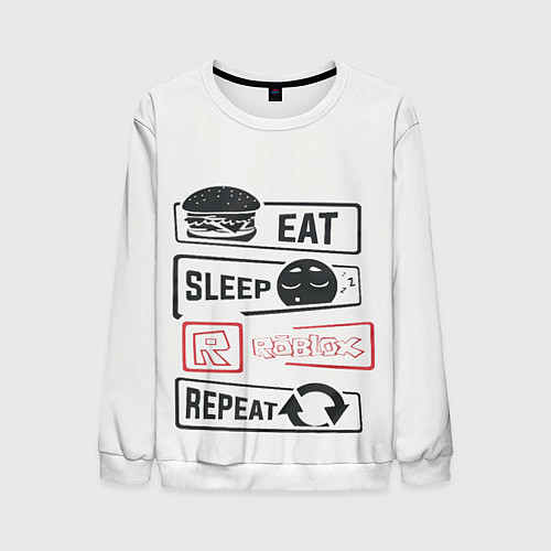 Мужской свитшот Roblox repeat / 3D-Белый – фото 1