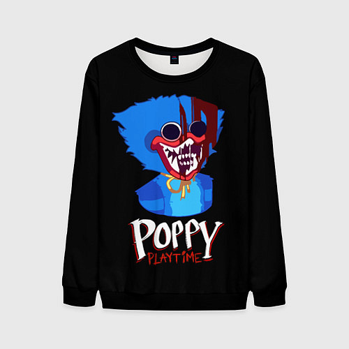 Мужской свитшот Poppy Playtime: Huggy Wuggy / 3D-Черный – фото 1