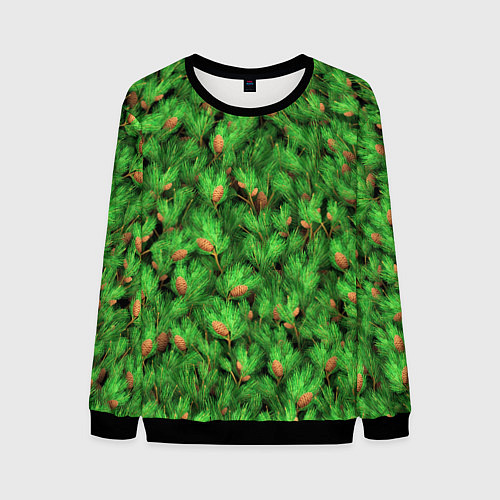 Мужской свитшот Ёлки-иголки / 3D-Черный – фото 1