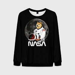 Свитшот мужской Доги Космонавт Мем Наса Doge, цвет: 3D-черный