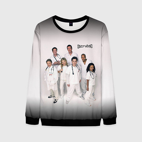 Мужской свитшот SCRUBS in white / 3D-Черный – фото 1