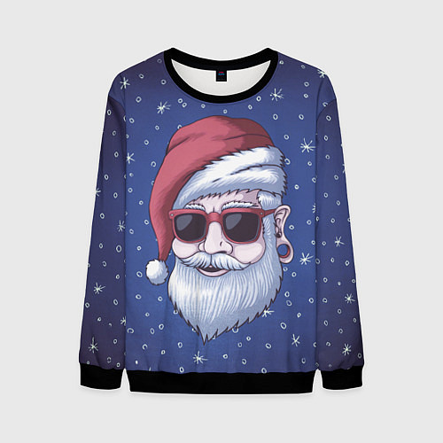 Мужской свитшот САНТА ХИПСТЕР SANTA HIPSTER / 3D-Черный – фото 1