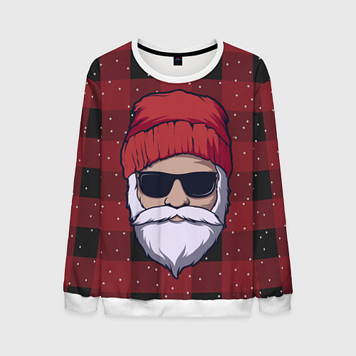 Мужской свитшот SANTA HIPSTER САНТА ХИПСТЕР / 3D-Белый – фото 1