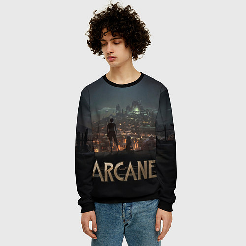 Мужской свитшот Сёстры на крыше / 3D-Черный – фото 3