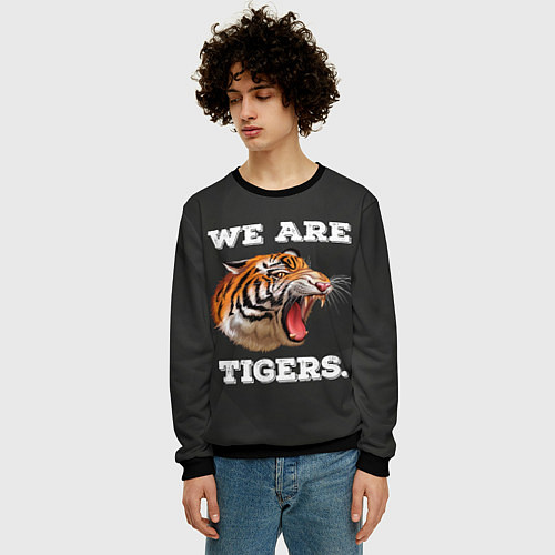 Мужской свитшот Тигр We are tigers / 3D-Черный – фото 3