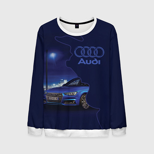 Мужской свитшот AUDI лого / 3D-Белый – фото 1