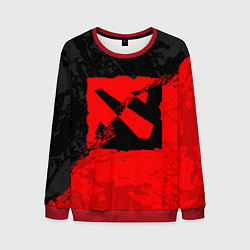 Мужской свитшот DOTA 2 RED BLACK LOGO, БРЫЗГИ КРАСОК