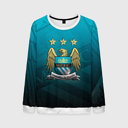 Свитшот мужской Manchester City Teal Themme, цвет: 3D-белый