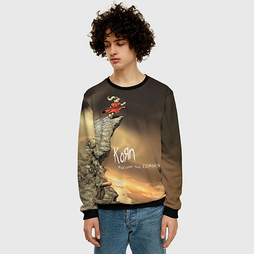 Мужской свитшот Follow the Leader - Korn / 3D-Черный – фото 3