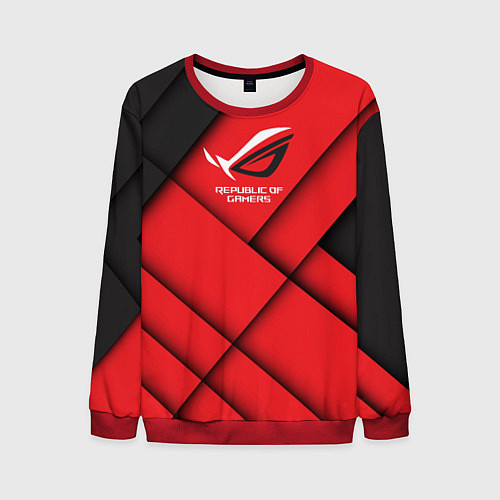 Мужской свитшот ROG - republic of gamers / 3D-Красный – фото 1