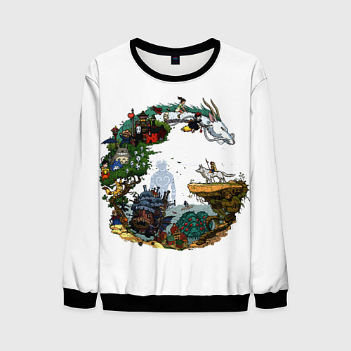 Мужской свитшот Миры Хаяо Миядзаки унесенные призраками и другие / 3D-Черный – фото 1