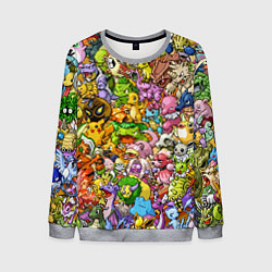 Свитшот мужской ПОКЕМОНЫ В ПИКСЕЛЯХ PIXEL POKEMON, цвет: 3D-меланж