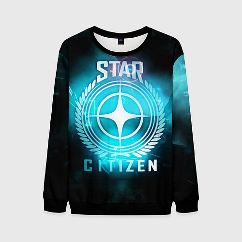 Мужской свитшот Star Citizen spaceship / 3D-Черный – фото 1