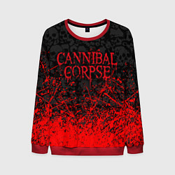 Свитшот мужской CANNIBAL CORPSE, БРЫЗГИ КРАСОК ЧЕРЕПА, цвет: 3D-красный