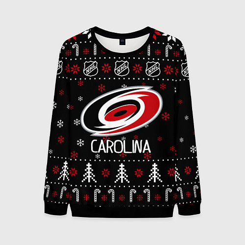 Мужской свитшот Каролина Харрикейнз Новогодний / 3D-Черный – фото 1