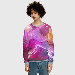 Свитшот мужской Акварельные Волны, цвет: 3D-меланж — фото 2