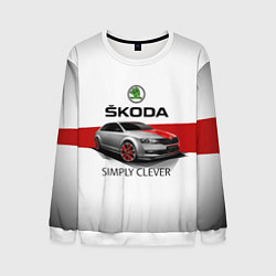 Свитшот мужской Skoda Rapid Sport, цвет: 3D-белый