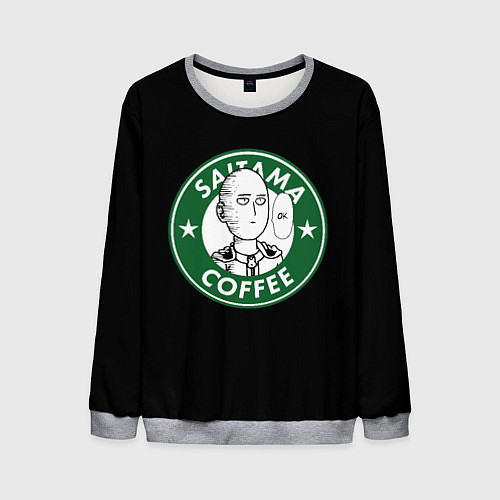 Мужской свитшот ONE-PUNCH MAN OK COFFEE / 3D-Меланж – фото 1