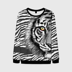 Свитшот мужской Голова тигра 22, цвет: 3D-черный