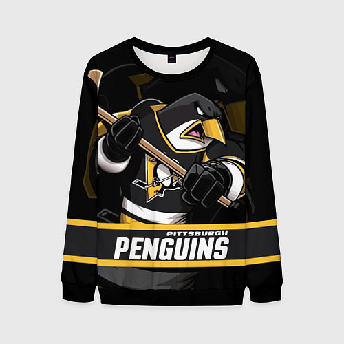 Мужской свитшот Питтсбург Пингвинз, Pittsburgh Penguins / 3D-Черный – фото 1