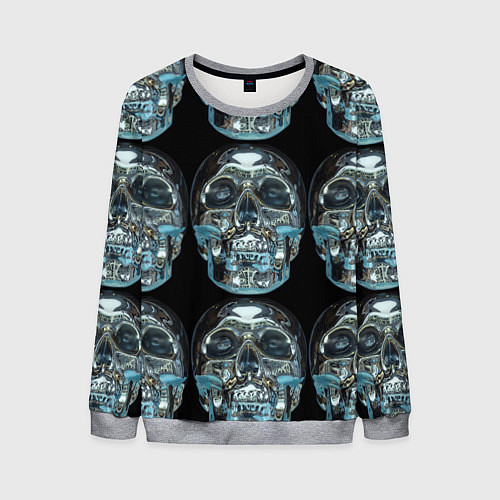 Мужской свитшот Skulls pattern 2028 / 3D-Меланж – фото 1