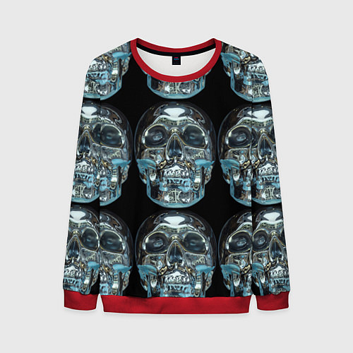 Мужской свитшот Skulls pattern 2028 / 3D-Красный – фото 1