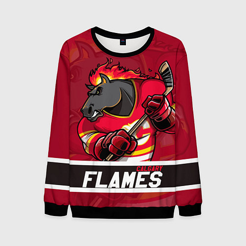 Мужской свитшот Калгари Флэймз, Calgary Flames / 3D-Черный – фото 1