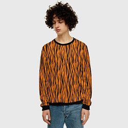 Свитшот мужской Тигровые Полосы, цвет: 3D-черный — фото 2