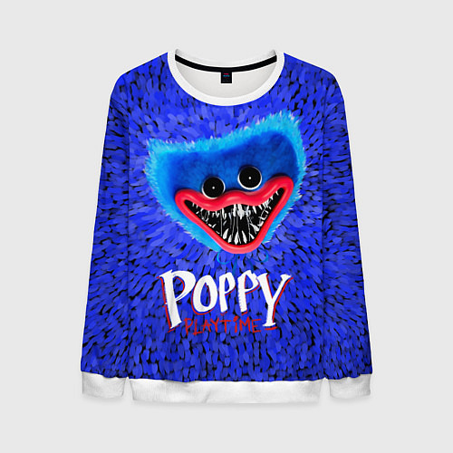 Мужской свитшот Хагги Вагги - Поппи Плейтайм / 3D-Белый – фото 1