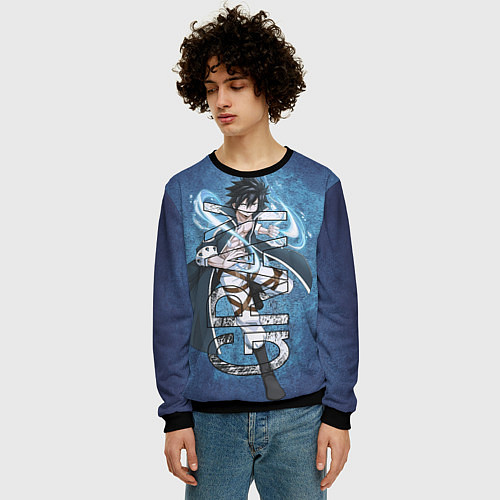 Мужской свитшот Хвост Феи Грей Фуллбастер Gray Fullbuster / 3D-Черный – фото 3