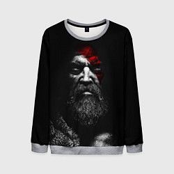 Свитшот мужской ЛИЦО КРАТОСА, БОГ ВОЙНЫ GOD OF WAR, цвет: 3D-меланж