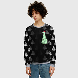Свитшот мужской ДИНОЗАВРИК В СТИЛЕ НОВОГО ГОДА, цвет: 3D-меланж — фото 2