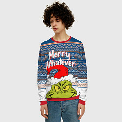 Свитшот мужской MERRY WHATEVER GRINCH, цвет: 3D-красный — фото 2