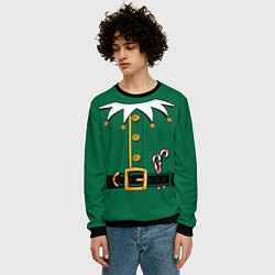Свитшот мужской Christmas Elf Outfit, цвет: 3D-черный — фото 2