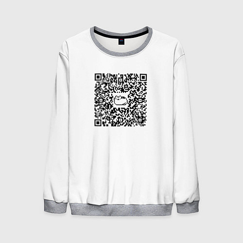 Мужской свитшот Я QR-кот, гуляю где вздумается! / 3D-Меланж – фото 1