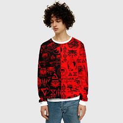 Свитшот мужской THE WITCHER LOGOBOMBING BLACK RED, цвет: 3D-белый — фото 2