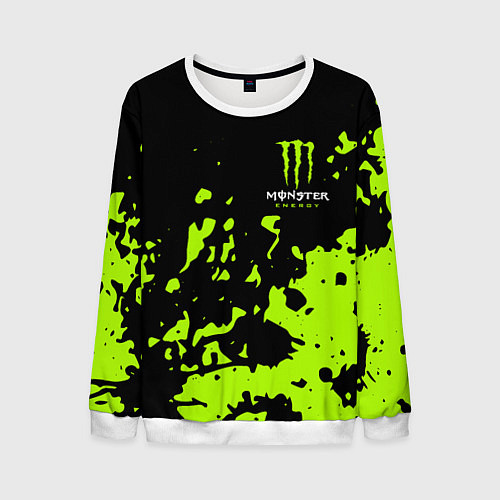 Мужской свитшот Monster Energy green / 3D-Белый – фото 1